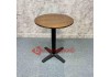 Image of Bàn tròn cafe decor mặt gỗ cao su chân gang BS113