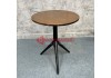 Image of Bàn tròn cafe decor mặt gỗ cao su chân sắt BS114
