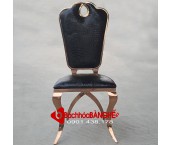 Ghế ăn tân cổ điển, ghế nhà hàng tiệc cưới mạ vàng sang trọng GLM163