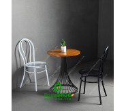 Bộ bàn ghế cafe decor ghế sắt bàn chân nôm mặt gỗ 97