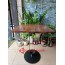 Bàn vuông cafe chân sắt decor mặt gỗ BS112
