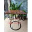 Bàn vuông cafe mặt gỗ chân lồng sắt BS107