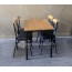 Bộ bàn ghế quán ăn nhà hàng căn tin mặt gỗ chân sắt 203